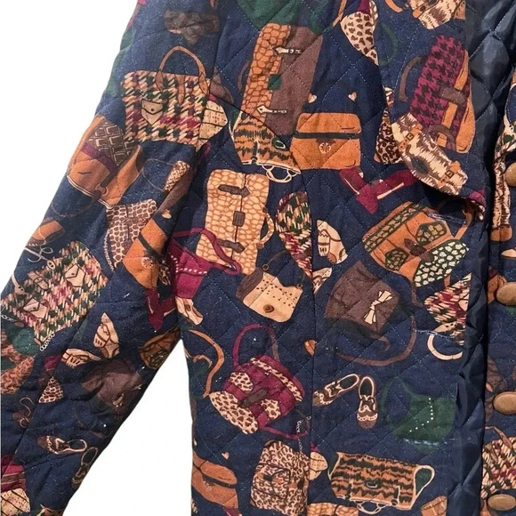 VTG Vintage Eagle River Traders Women’s Button Up Jacket Sz 6 travel theme - Picture 5 of 6